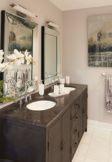Modern Rustic Bathroom Renovation King City - Royal Interior Design Ltd.