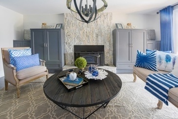 Rustic Blue Basement Renovations Thornhill by Royal Interior Design Ltd.