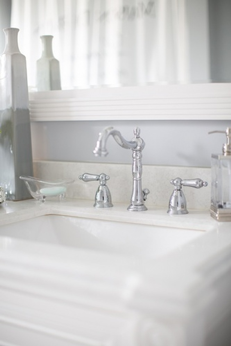 Vanity Sink with Steel Faucet - Newmarket Bathroom Renovation by Royal Interior Design Ltd