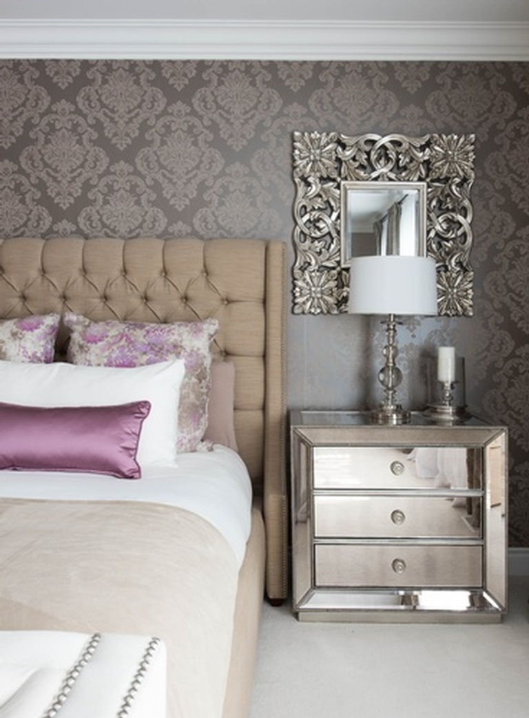 Silver Dresser near Queen Size Bed - Bedroom Renovation Services Aurora by Royal Interior Design Ltd