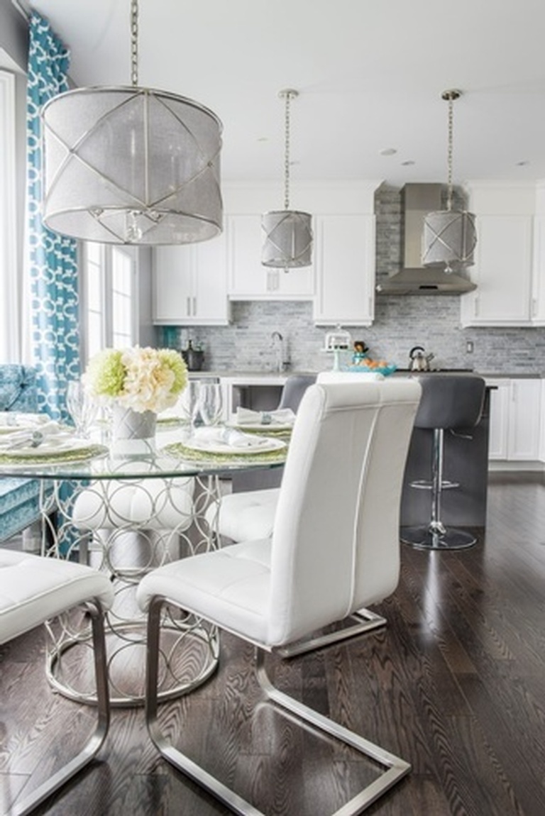Fresh Turquoise Kitchen Dining Room Renovation Whitby by Royal Interior Design Ltd