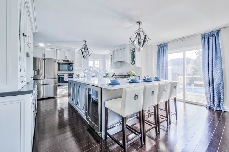 Beautiful Blue Kitchen Renovations Aurora by Royal Interior Design Ltd