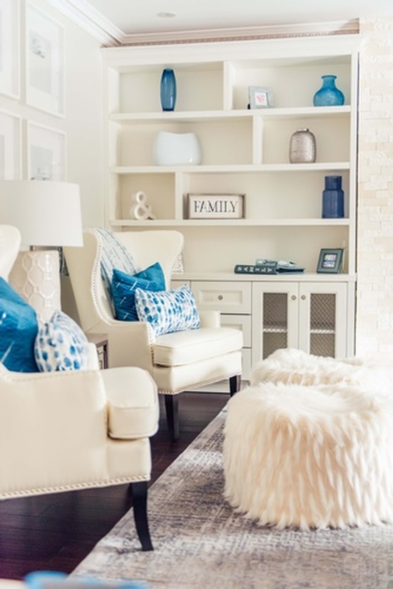 Accents in Entertainment Center - Aurora Living Space Renovations by Royal Interior Design Ltd