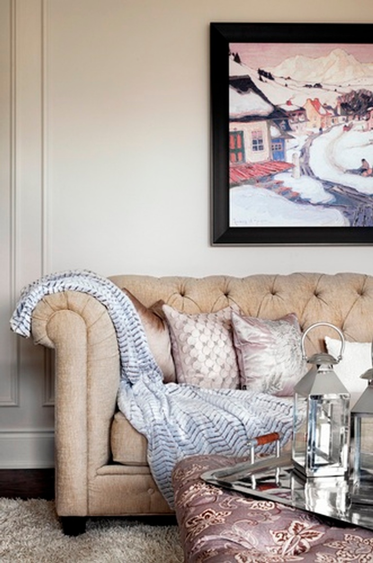 Tufted Sofa - Thornhill Living Space Renovations by Royal Interior Design Ltd