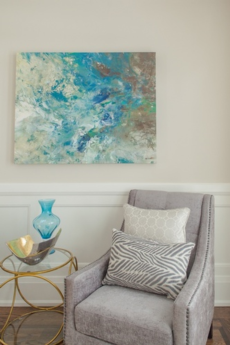 Accent Chair with Throw Pillows - Living Space Decorating Services Thornhill by Royal Interior Design Ltd