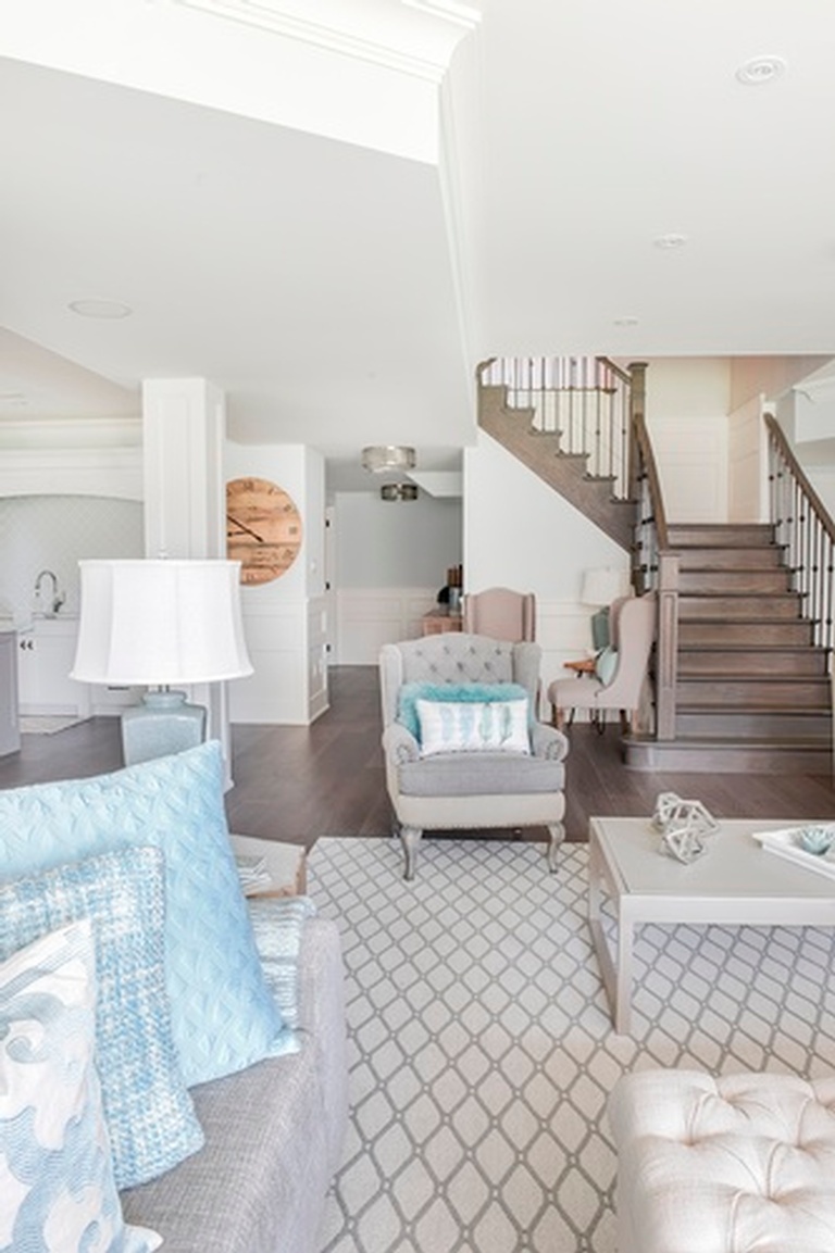 Accent Chair near Staircase - Basement Renovations Aurora by Royal Interior Design Ltd