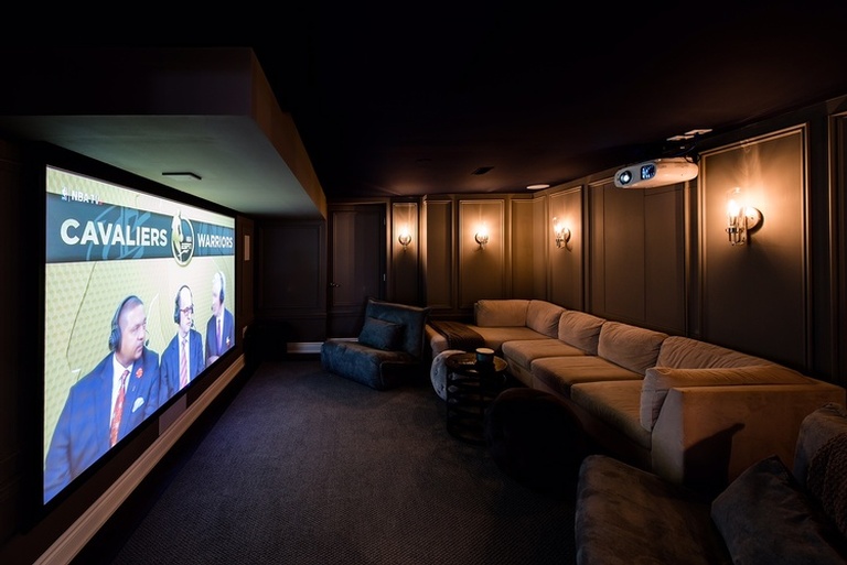 Home Theatre - Basement Renovation Stouffville by Royal Interior Design Ltd